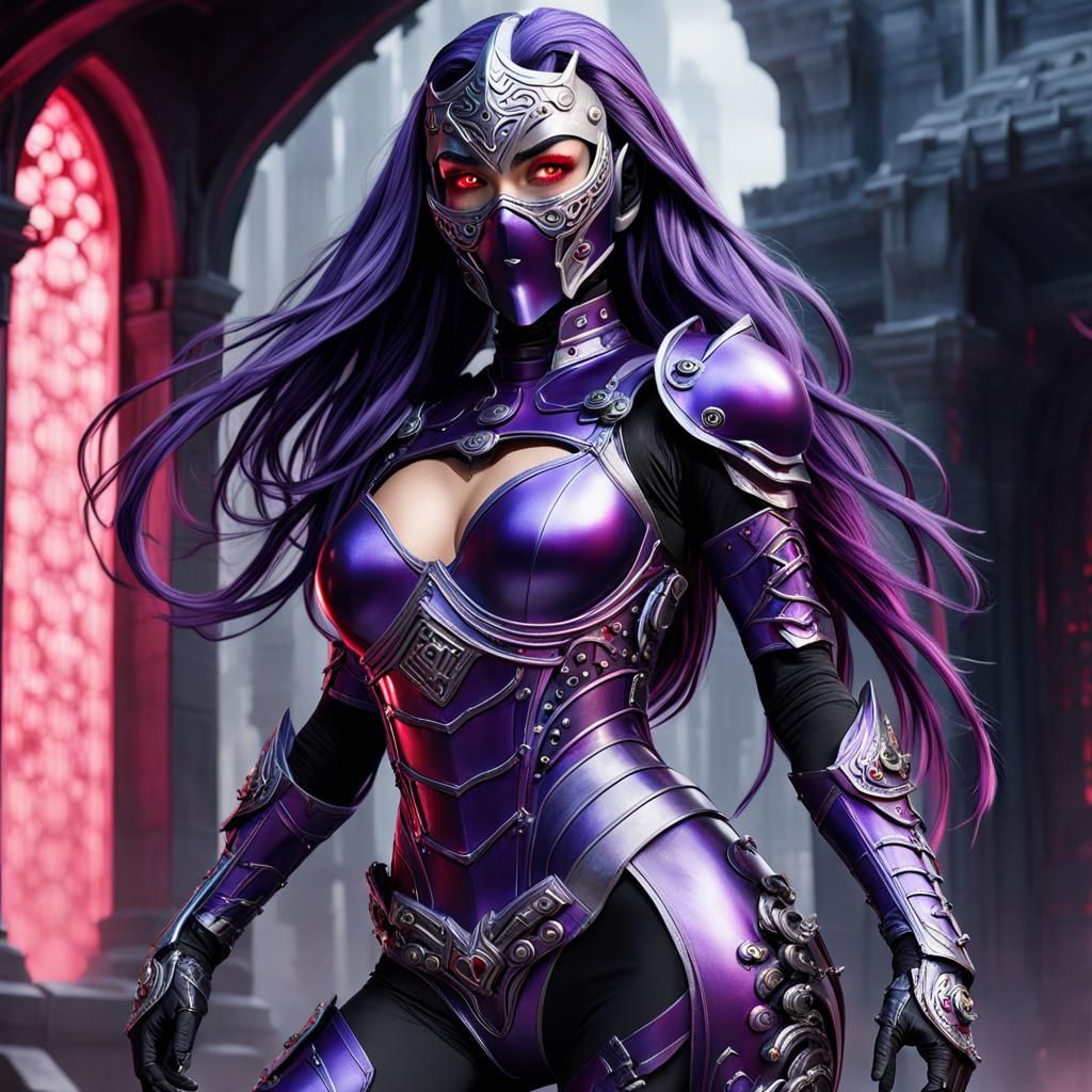 Cyber Ninja in Latex Suit, Anime Art
