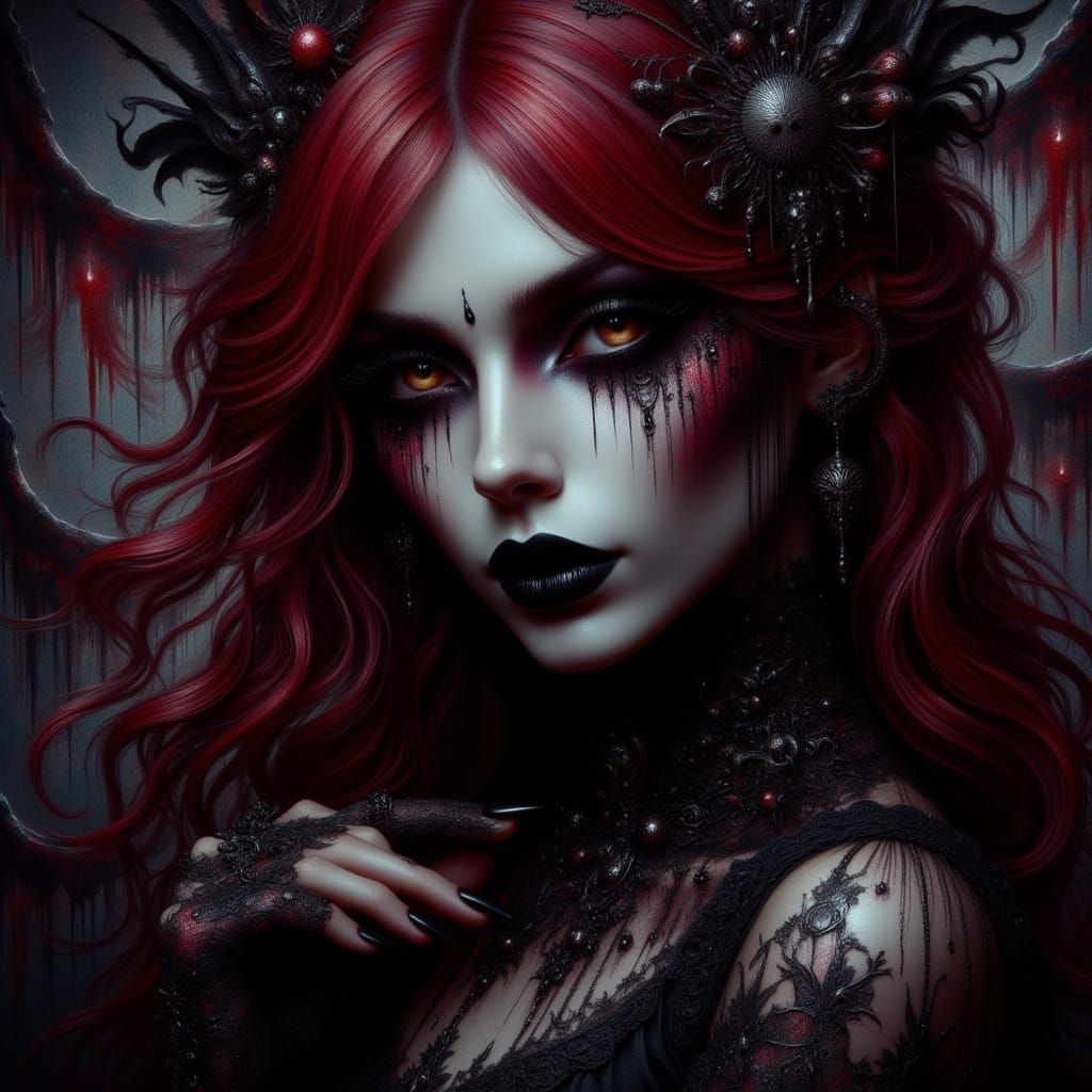 Working to create dark beauty.