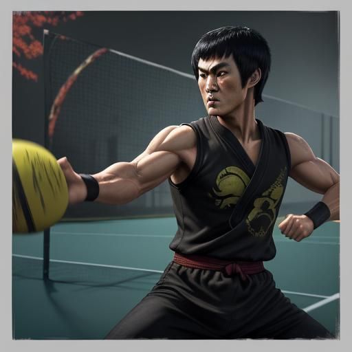 Bruce Lee Plays Pickleball: Fantasy Concept Art