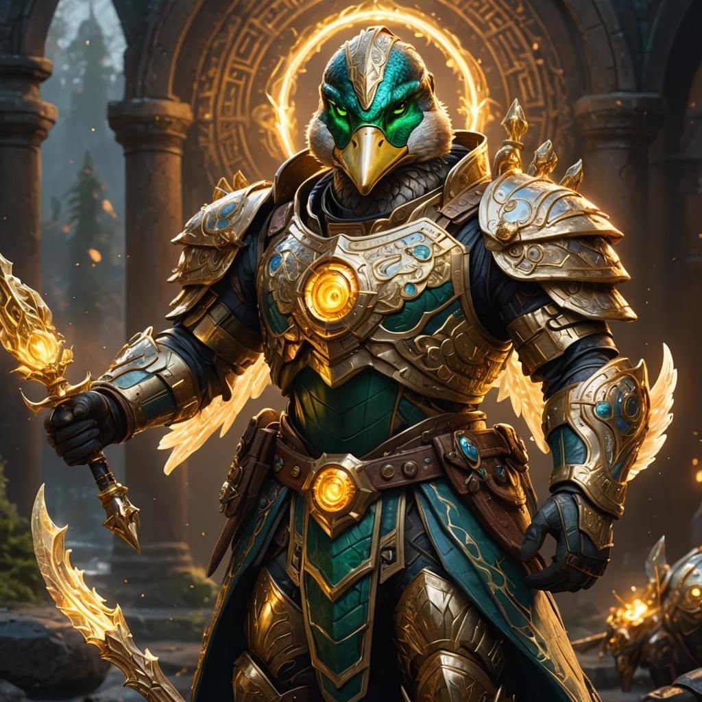 Fantasycore Mallard Paladin with Magic Halo