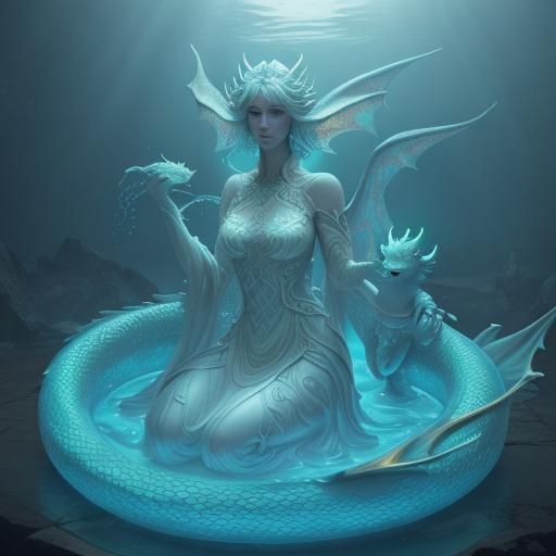 Luminous Glass Woman in Dragon Milk Bath