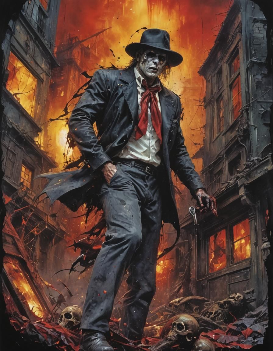 Colourful Horror Image in Style of Kubicki