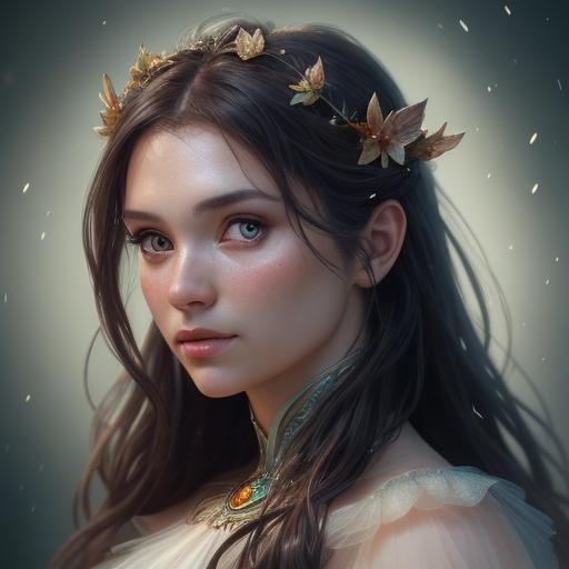 Fawn Girl Turns Fairy Portrait in Digital Art Style