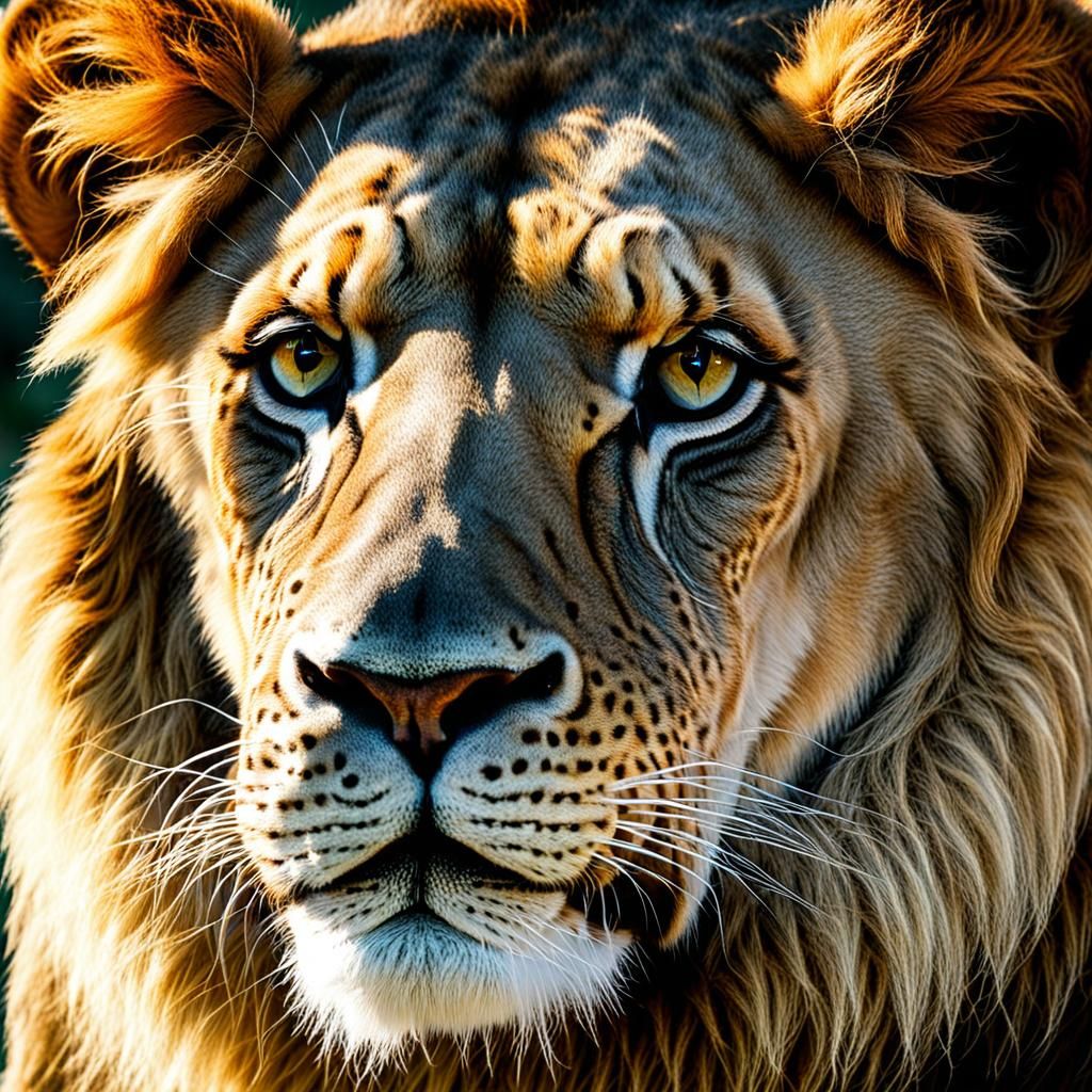 Glittering Female Lion Digital Art