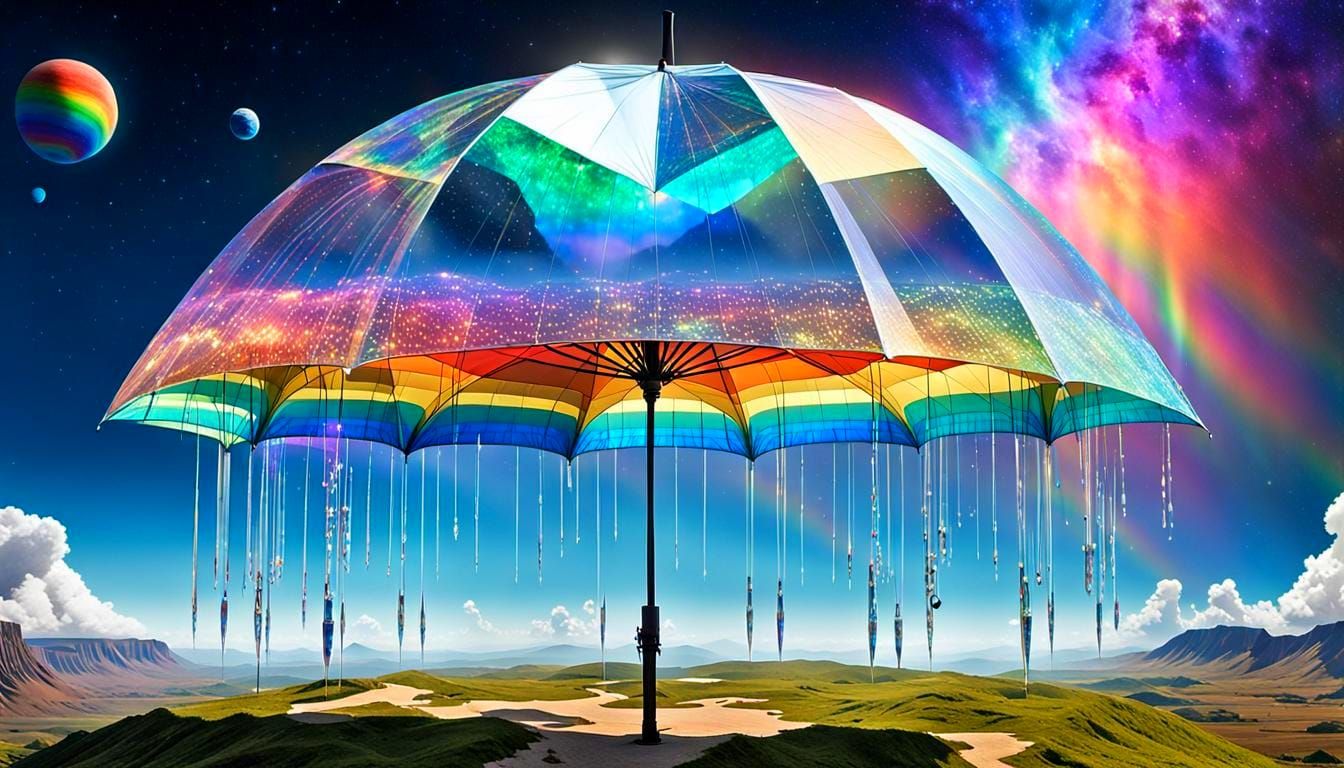 Vast Crystal Umbrella Filters Cosmic Rays in Vibrant Spectac...