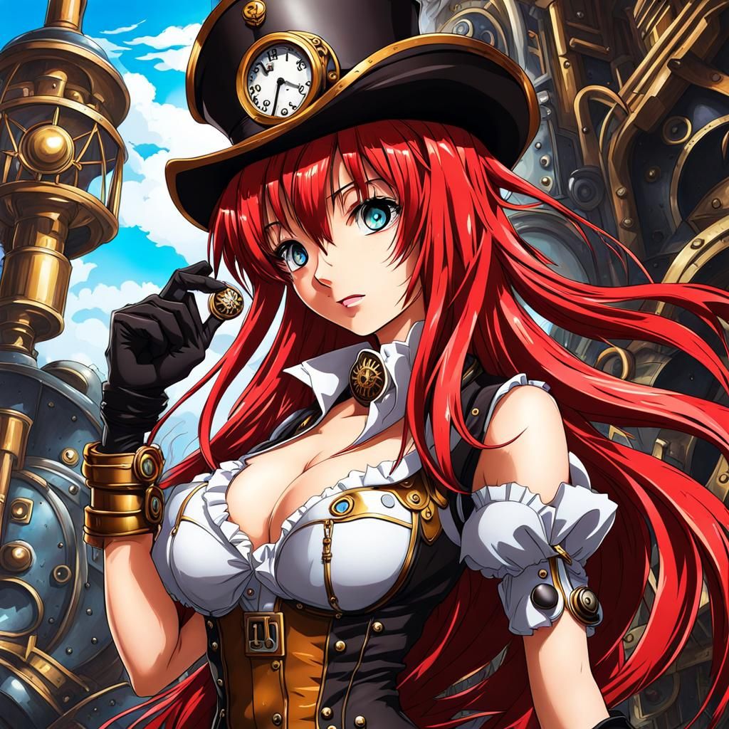 Rias in Steampunk Graffiti Art Style