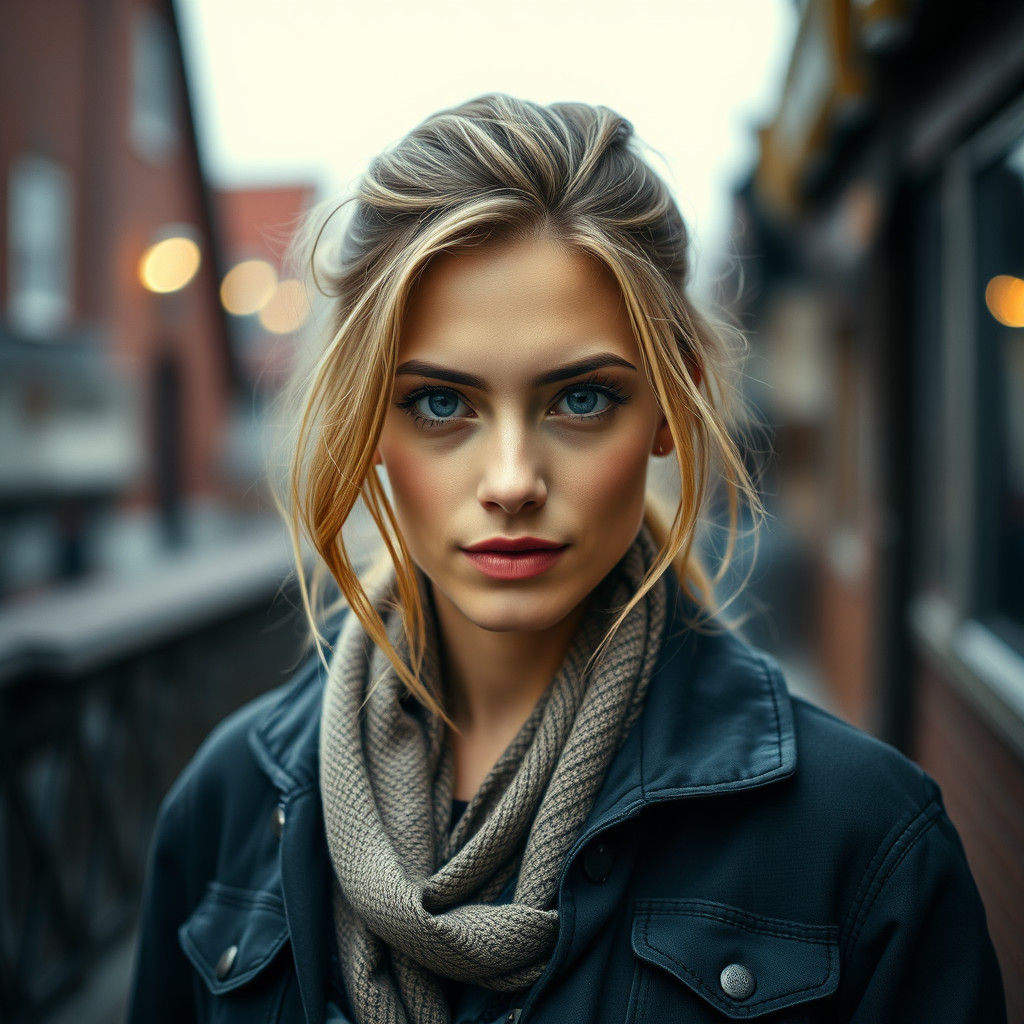 Attractive German Woman in Hyperrealistic Style