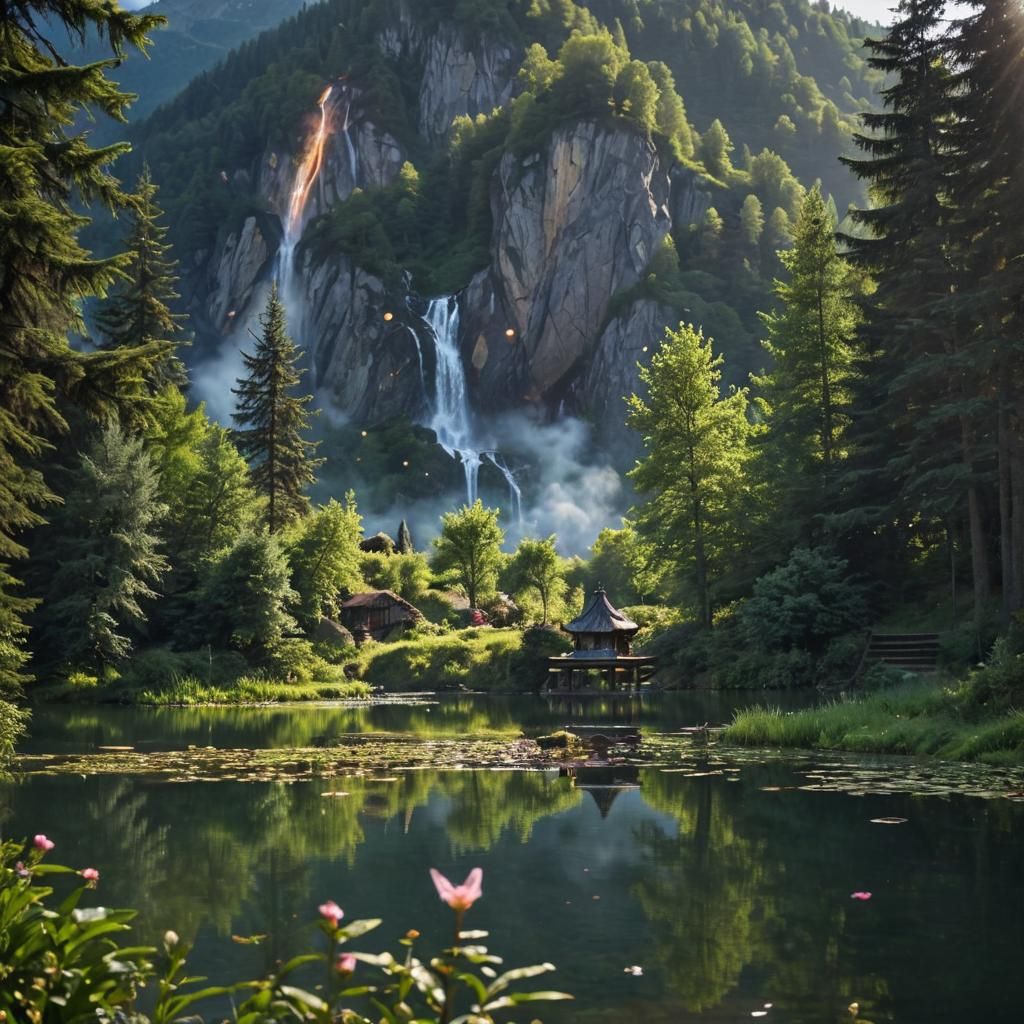 (PROFESSIONAL PHOTOGRAPHY BOKEH OF MAGICAL MYSTICAL LANDSCAP...