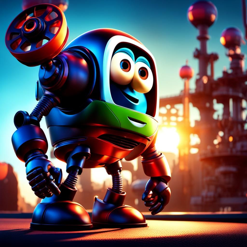 Mechanical Hand Touches Human Hand: Pixar Style