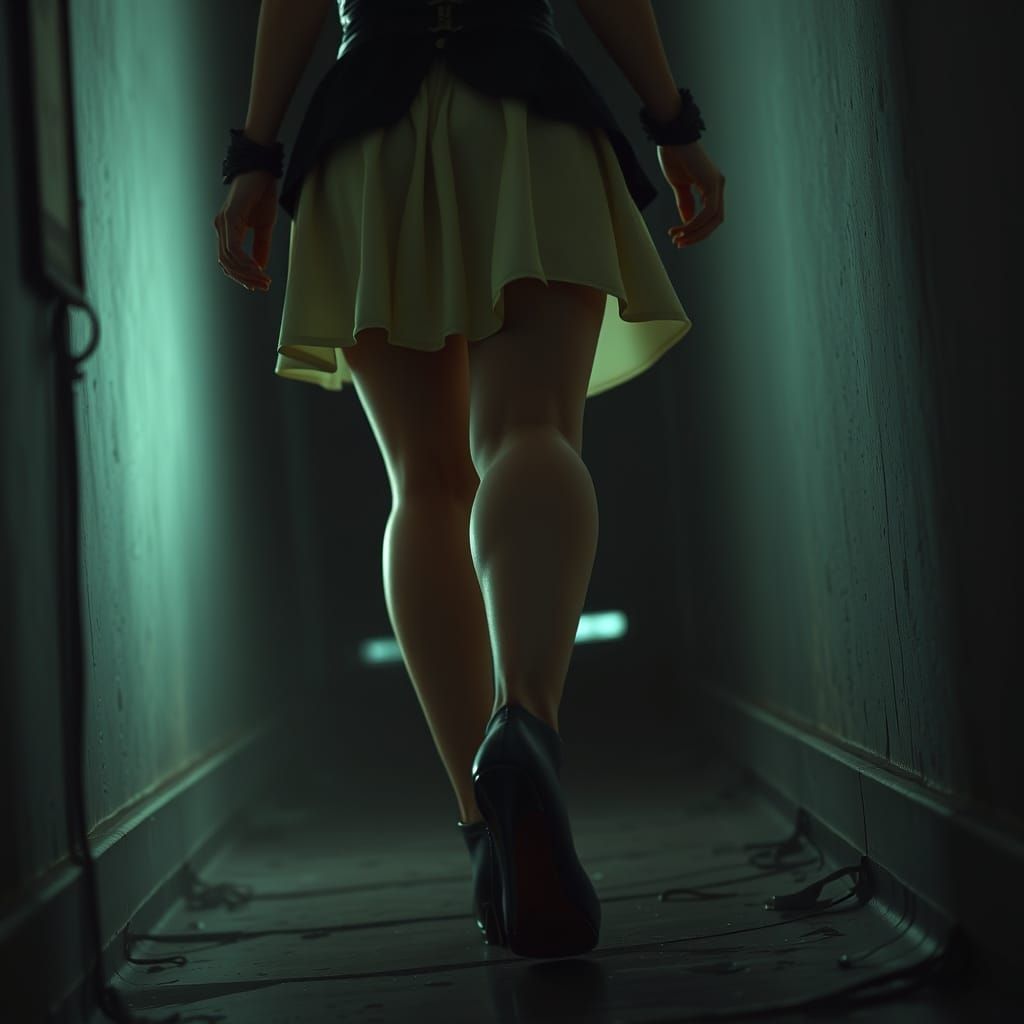 Elegant Elf Stalks Through Shadows in Hyperrealistic Scene