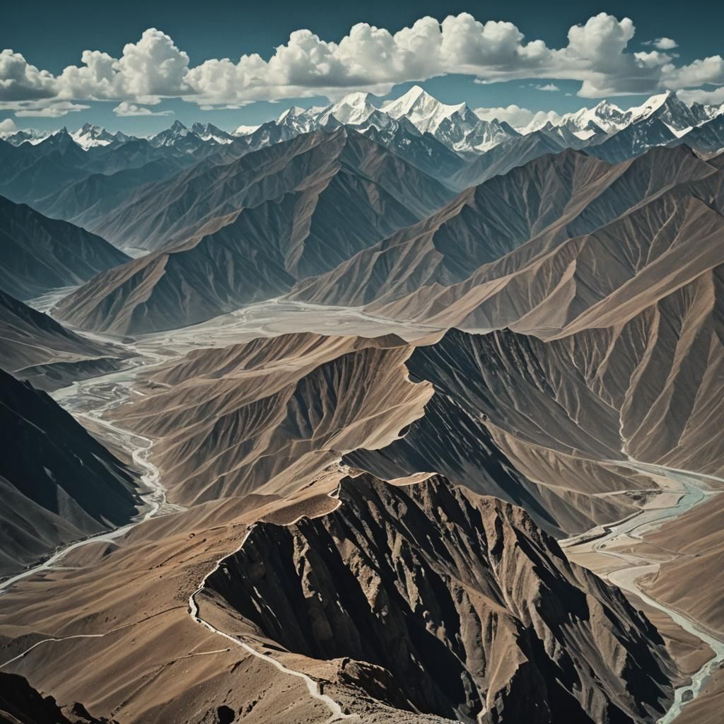 Dramatic Stratospheric Mountain View of Tibet
