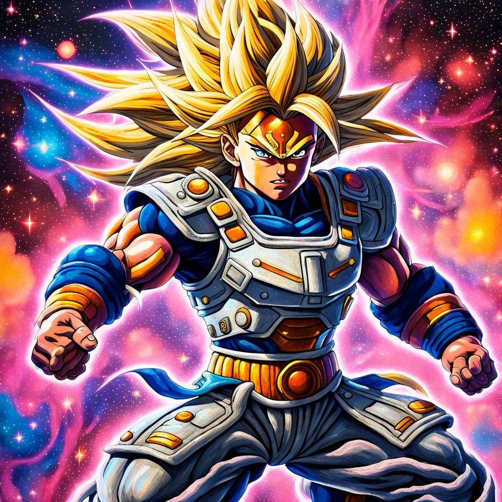 Legendary Super Saiyan Warrior in Anime Style