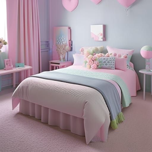 Pastel Y2K Bedroom Interior Design