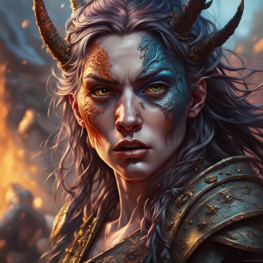 Intricately Detailed War Witch Concept Art