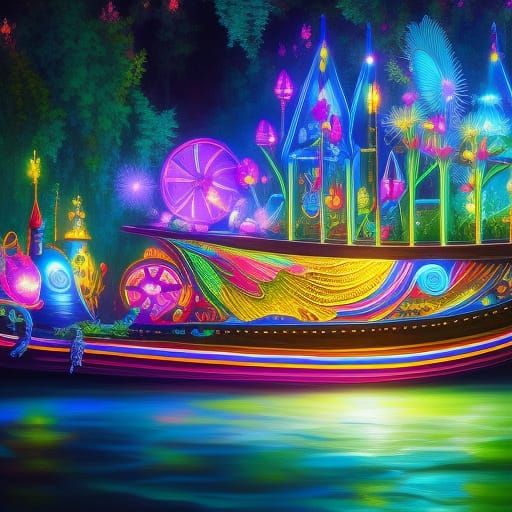 Glowy garden boat