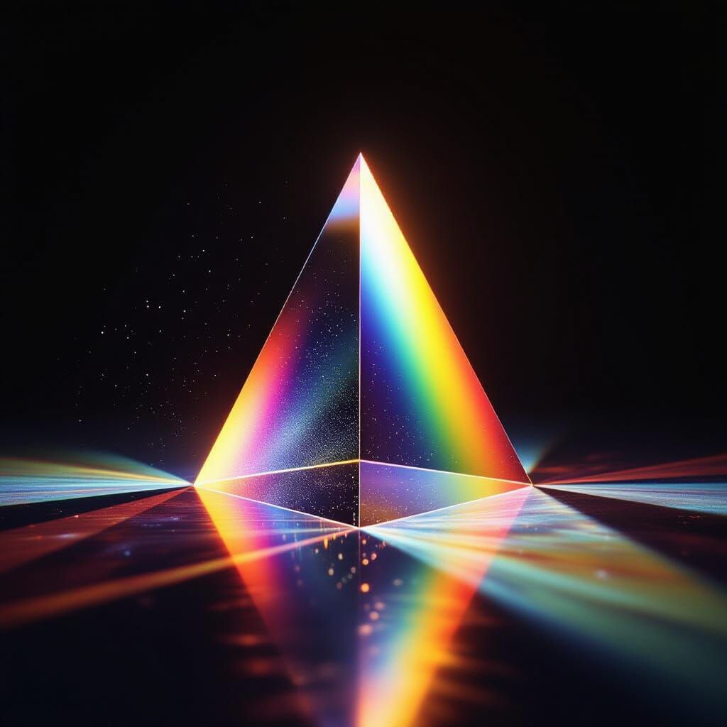 Triangular Prism Refracting Light into a Spectrum