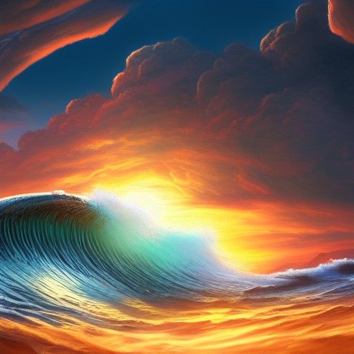 Spectacular Sunset Wave Barrel Concept Art