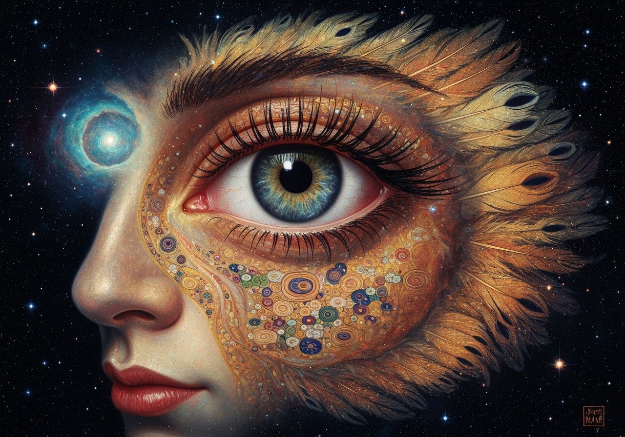 Nebula Face with Eye in Klimt Style