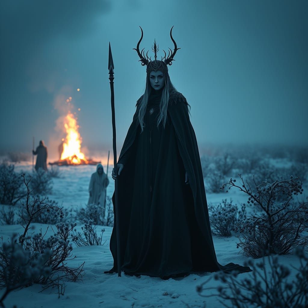 Mara Goddess of Winter and Death in Dark Fantasy Realism