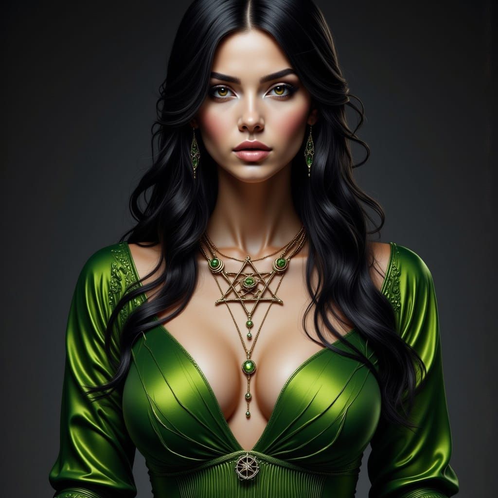 Ethereal Star of David Necklace in Vibrant Fantasy Style