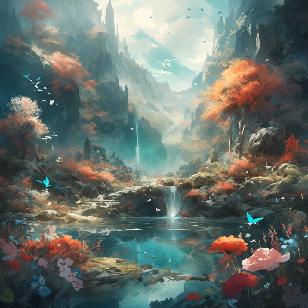 Fantastical Watercolour Flowers in Deep, Vibrant Hues