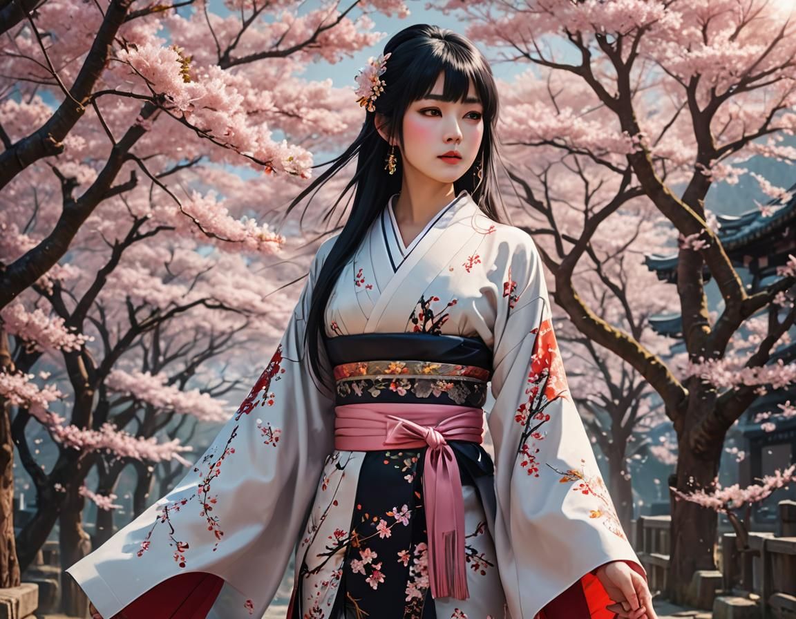 Japanese girl with kimono
