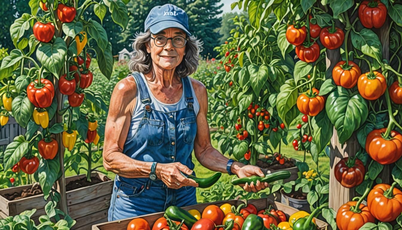 detailed colored pencil drawing of 51 year old woman, should...