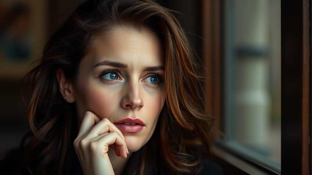 Introspective AI Image of a Deep Thinking Look