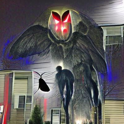 Stylized Mothman Cryptid Digital Illustration
