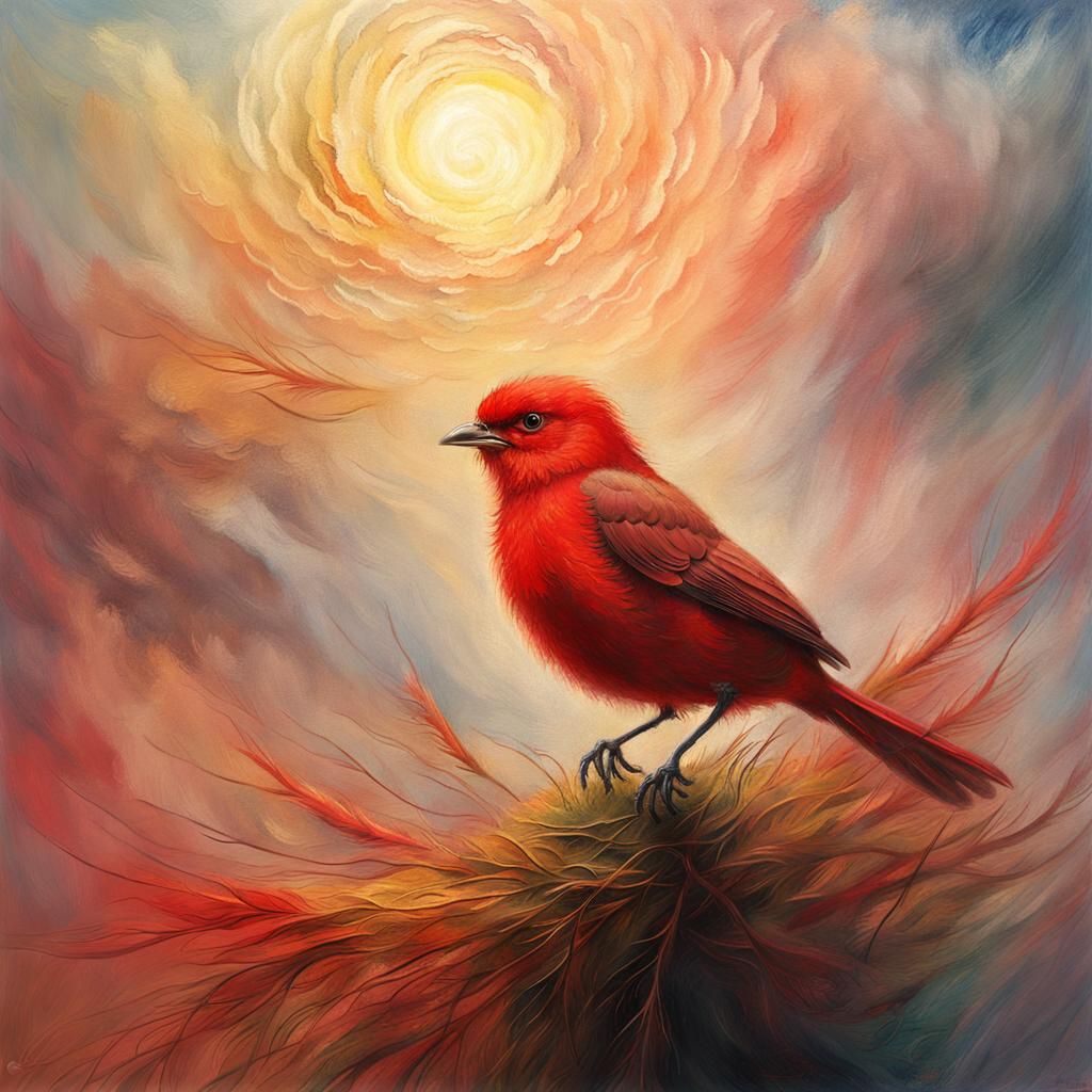 Zdzisław Beksiński, Van gogh inspired red bird