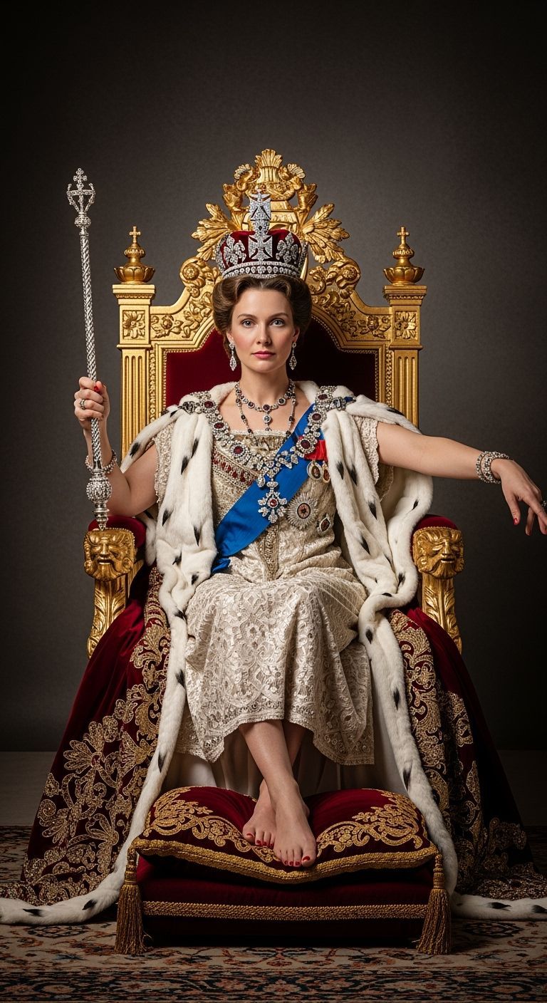 Russian Tsarina on Gold Throne in Leibovitz Style