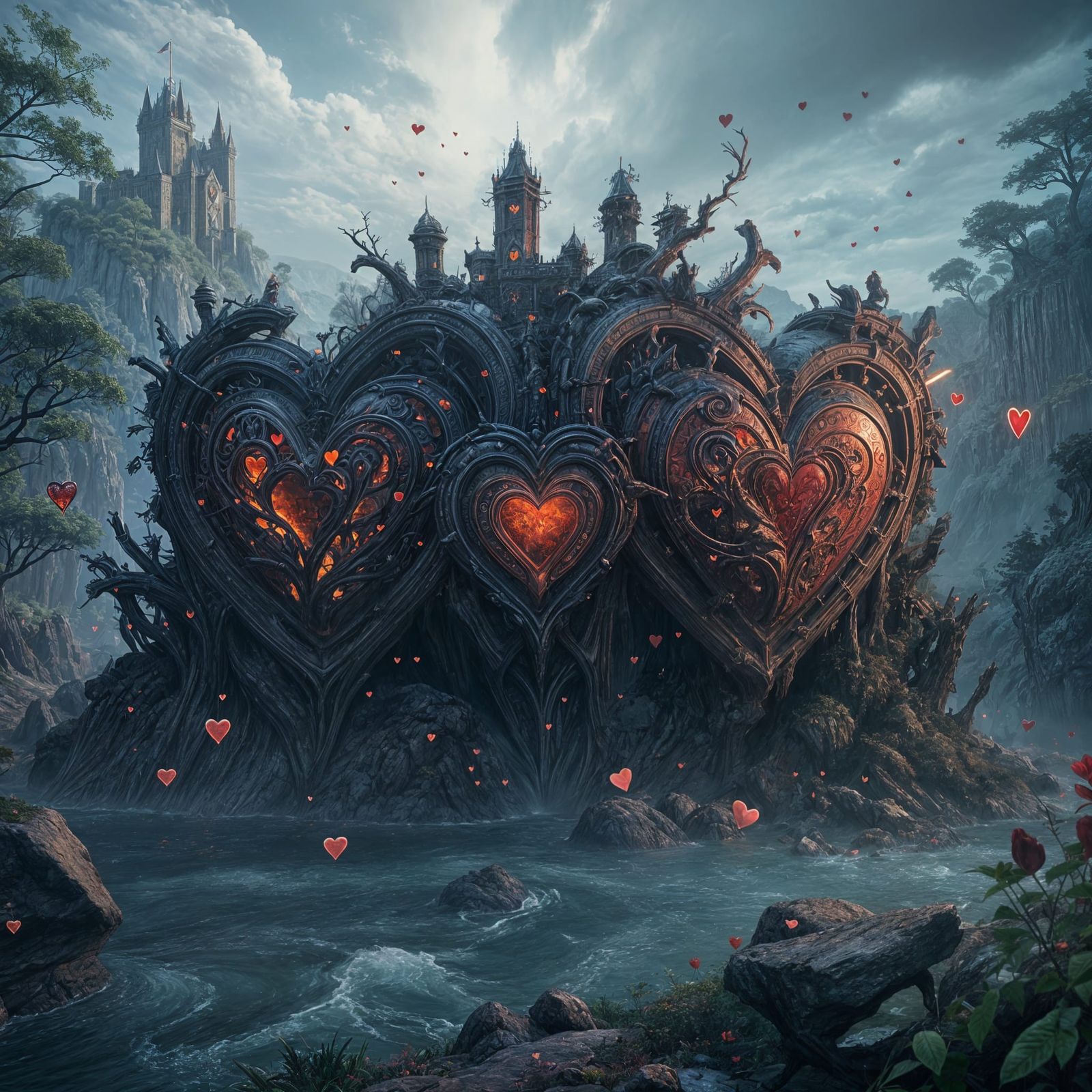 Fantastical Hearts in Vibrant Deep Colors