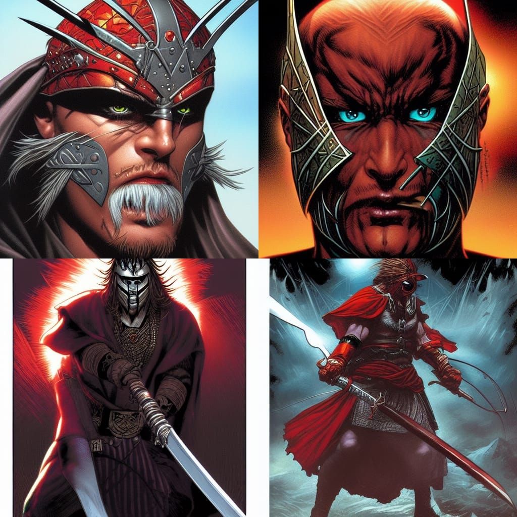 Masked Highlander Warrior with Thunder Sword