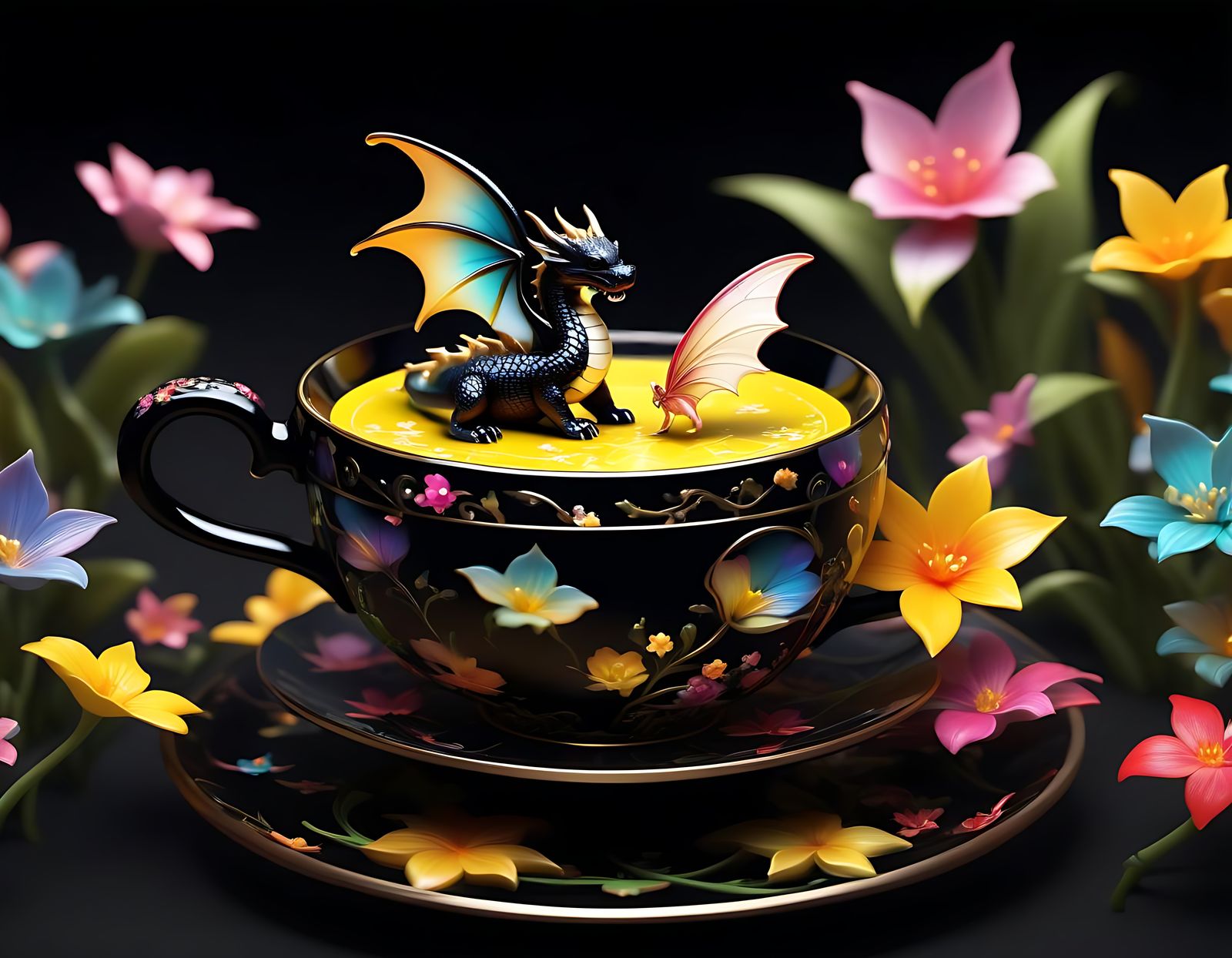 Chibi Fairytale World Inside a Teacup