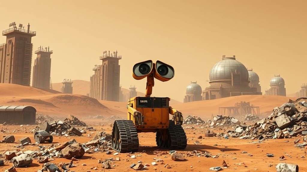 Abandoned Martian Colony with Tower Blocks