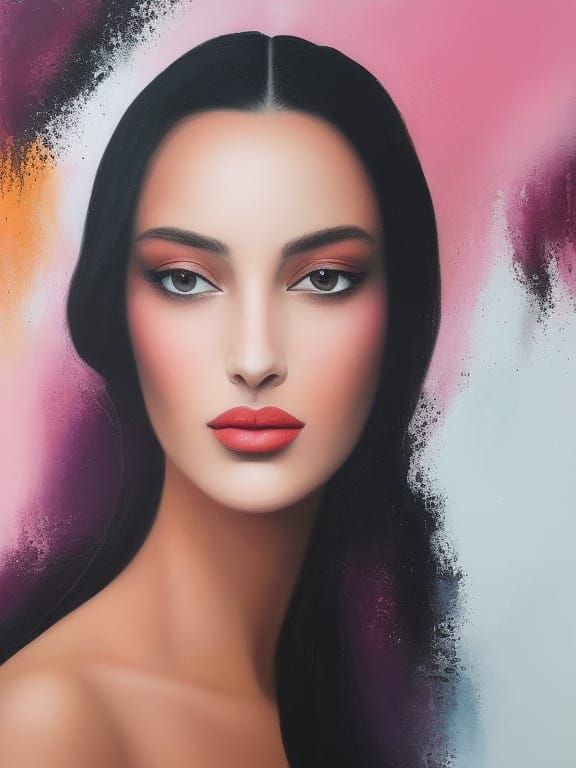 Beautiful Woman Portrait in Soft Pastels