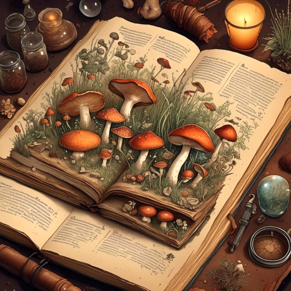 Mushroom Book: Scientific Illustrations of Fungi
