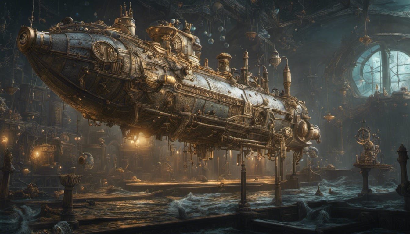 Steampunk Submarine Adventure Under the Sea