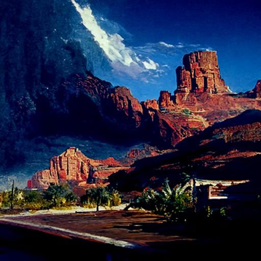 Arizona Landscape in Oil Painting Style