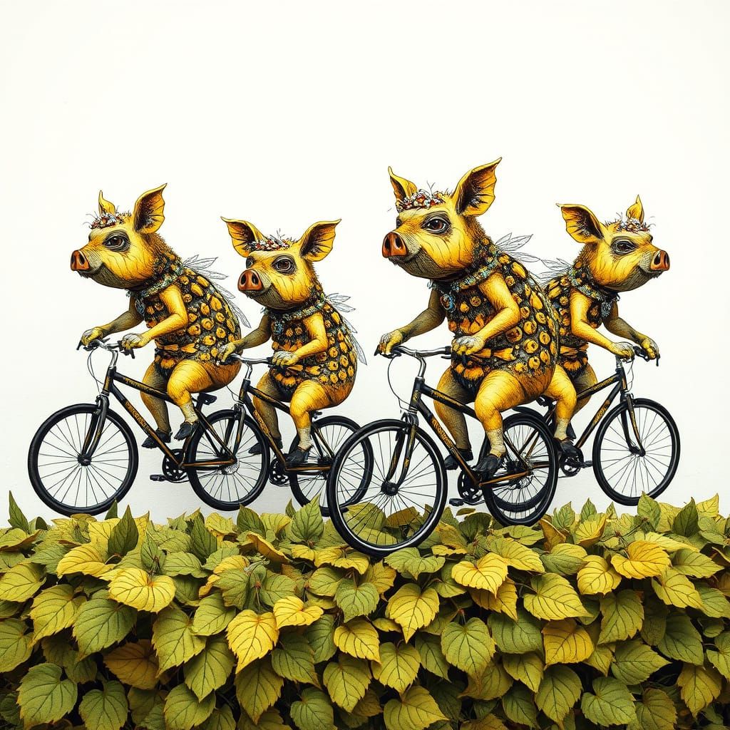 Whimsical Tim Burton-Inspired Leaf Creatures Ride Colorful B...