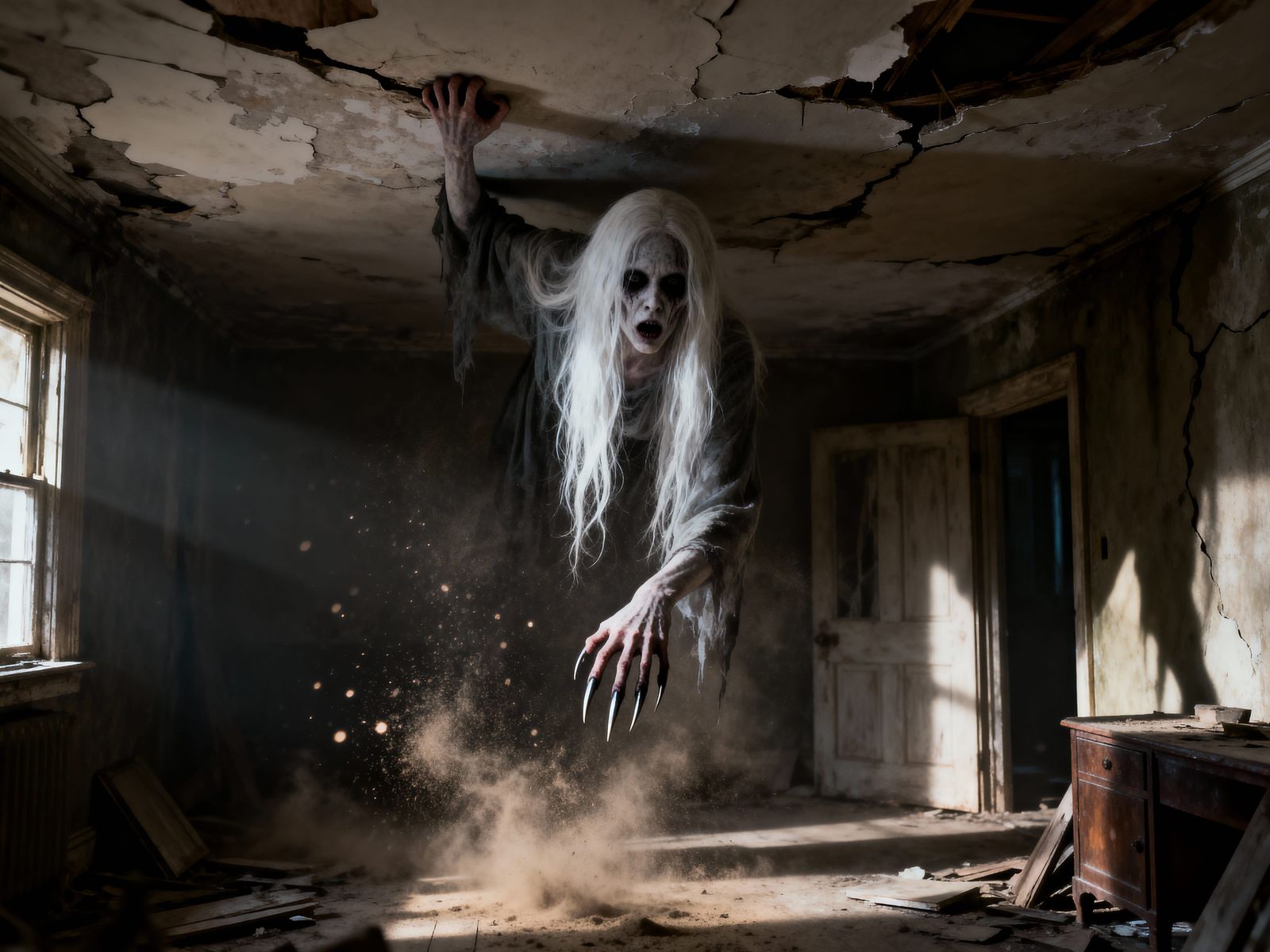 Ghost Woman Lurking in Abandoned House