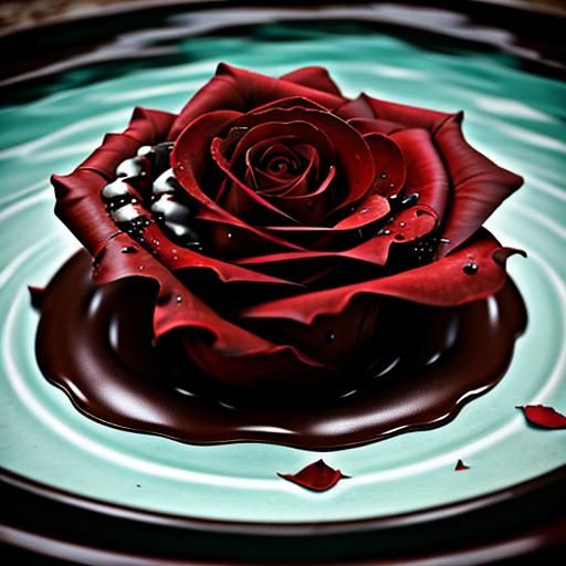 Rose in pool