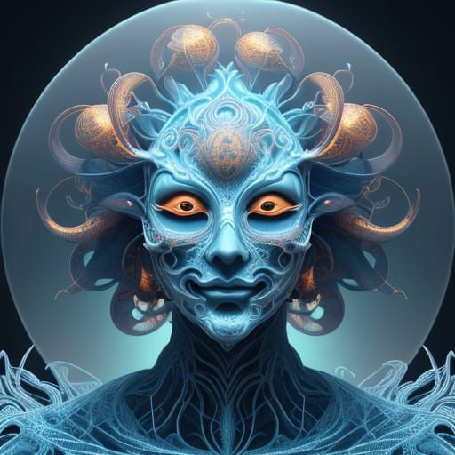 Surreal Fractal Mask With Ethereal Glow