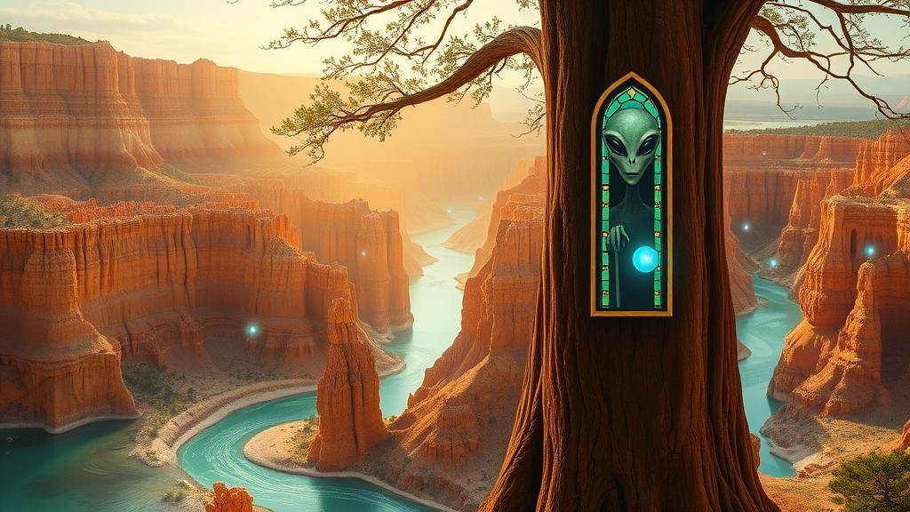 Surreal Maple Sentinel with Alien Gaze