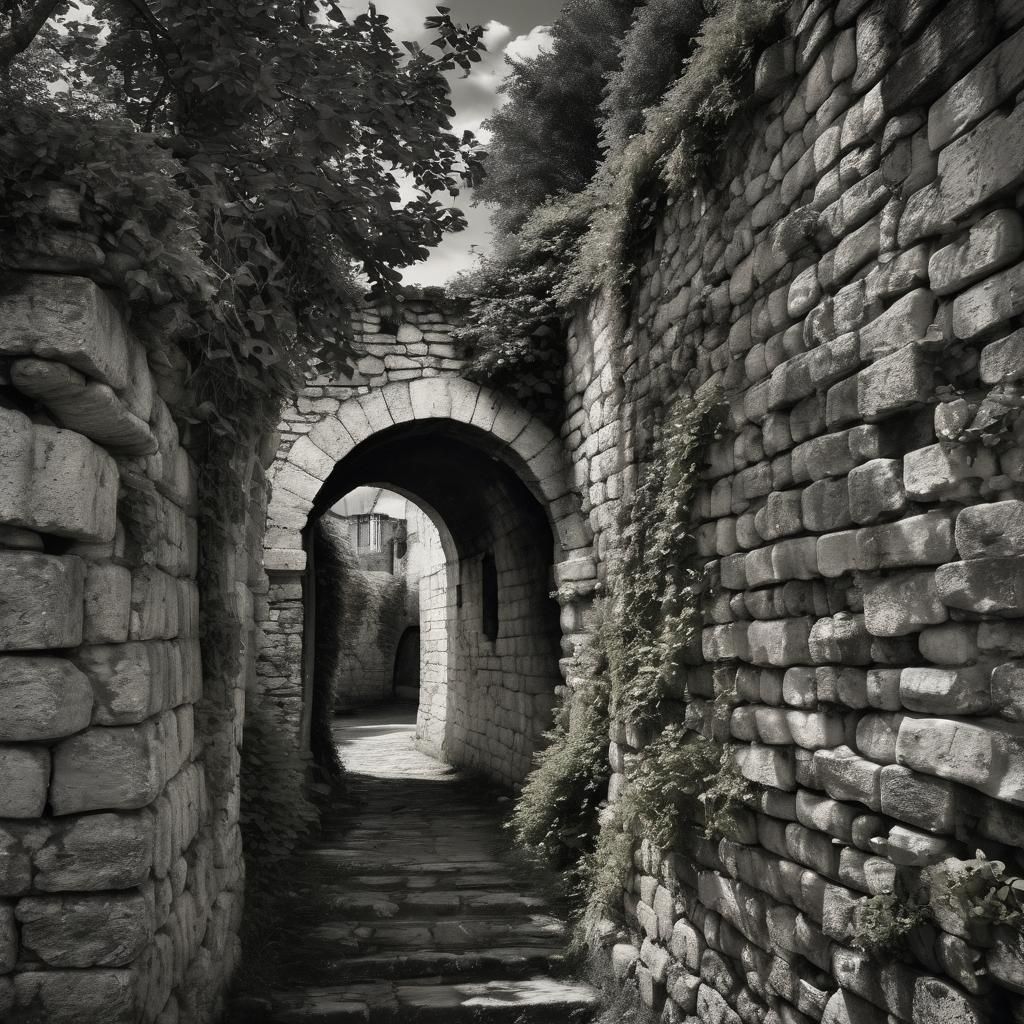 Ancient Fortifications of Palmanova in Black and White Haze