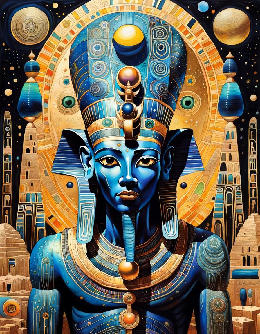 Osiris in Maximalist Underworld Illustration
