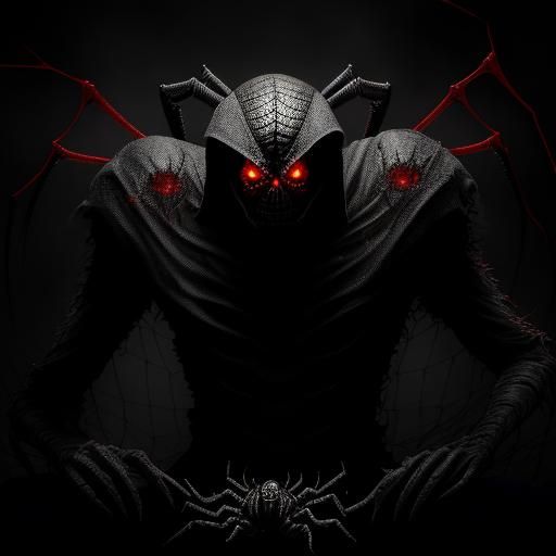 Eerie Giant Spider in Dark Fantasy Illustration