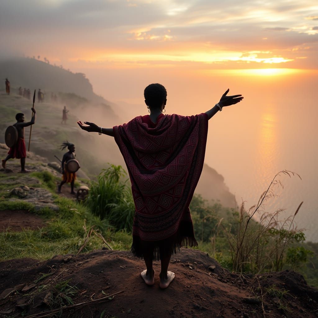 Venda Village in Ethereal Morning Mist near Lake Fundudzi