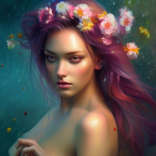 she wore flowers in her hair