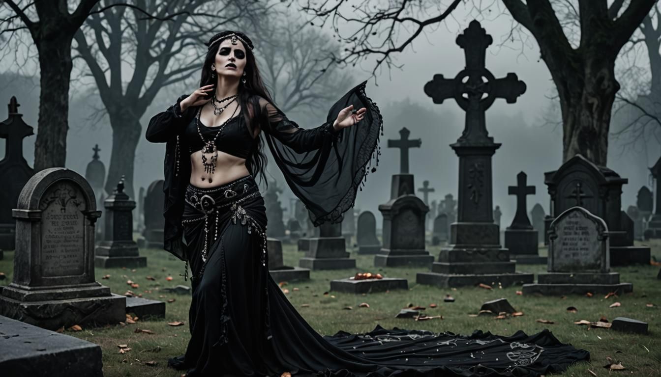 Gothic Mourning: Bereaved Woman's Dance at Grave